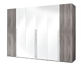 Solutions 31300-610 Dreht&uuml;renschrank 300 x 216 x 58 cm / silber-Eiche / Lack wei&szlig;