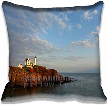 Generic Throw Pillow Case Lighthouse Sea 4 Nature Beach Cushion Cover Square 18 Inch