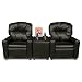 Theater Seating Leather Kids' Recliner Chair in Black