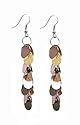 Earrings - E365 - Sequin Dangle - Oval ~ Bright Gold Tone