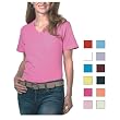 LAT - Ladies Combed Ringspun Cotton V-Neck Tee (3587)