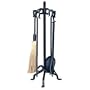 Uniflame 5 Piece Antique Gold Fireset with Ball Handles