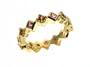 18k Yellow Gold Orange and Pink Sapphire (1.12ctw) Deco Style Eternity Stack Ring w/ Beaded Detail by Diana Heimann