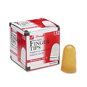 Swingline 54032 - Rubber Finger Tips, Size 12, Medium/Large, Amber, 12/Pack-SWI54032