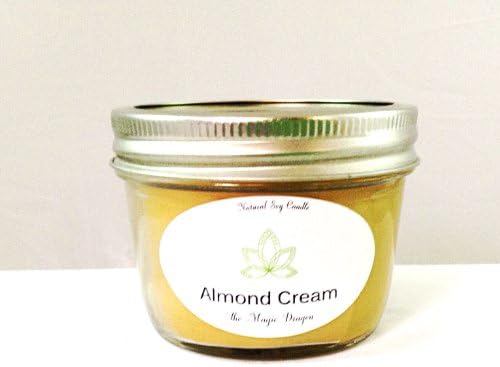 All Natural Mason Jar Soy Candle, Almond Cream, 8oz