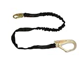 FallTech 72463 Heavyweight 6-Foot Shock Absorbing Lanyard with #18 Rebar Hook