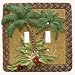 Tropical Palm double decorative switch plate