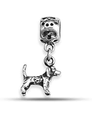 Sterling Silver Beagle Dog Dangle Bead
