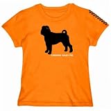 T-Shirt Woman Orange  Chinese Shar Pei Stencil / Chees  Dog