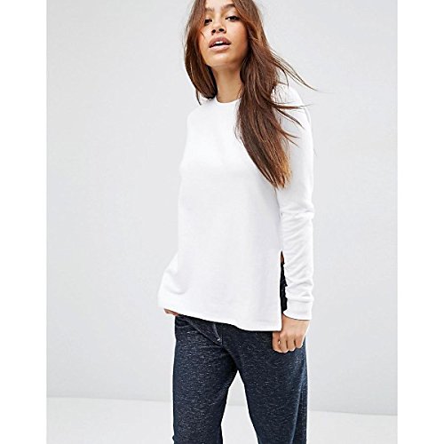 エイソス アウター パーカ＆スウェット ASOS Side Split Sweatshirt White [並行輸入品]