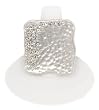 Silvertone Crystal Square Stretch Fashion Ring
