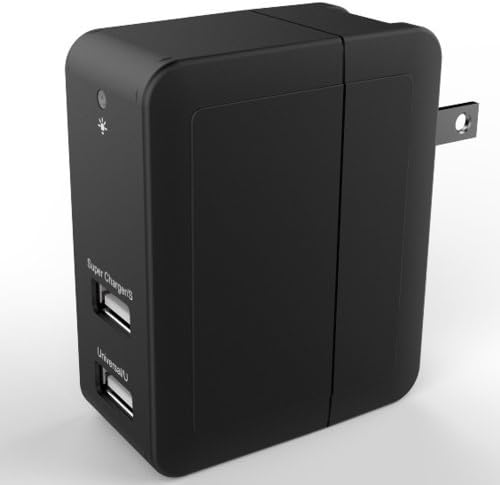 iDsonix® Dual Port Portable USB Wall Charger 5V 3.9Amps 19.5Watts With One 5V 2.4A Port and One 5V 1.5A Port for iPhone 5s 5c 5,iPad Air Mini,Galaxy S5 S4,Note 3 2, HTC one(M8),Nexus and other USB Powered Devices-Black