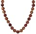 14k Yellow Gold 14mm Faceted Carnelian Beaded Necklace, 18"
