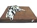 Orthopedic Rate Extra Large Brown Microsuede Waterproof Full Memory Foam Pad Dog Pet Bed 40 inches X 35 inches with 4 inches thick + Free Bonus Cover