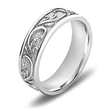 14k White Gold Atique Women's Wedding Band 7mm