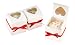 Hortense B. Hewitt Wedding Accessories, Cupcake Favor Boxes with Heart Shape Windows, 3-Inches Square, Package of 25