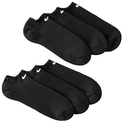 Nike Men's Performance No Show Socks 6 Pair - Shoe Size: 8-12 - Black Made in USA