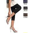 Women's Classic Capri Tights with Lace Trims 3-Pack (Wholesale Pricing) - Colors Available