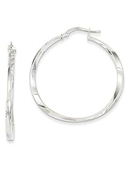 Genuine 14k White Gold Circle Hinged Hoop Earrings 1.8 Grams of Gold