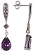 Sterling Silver Pear Shaped Amethyst CZ Marcasite title=