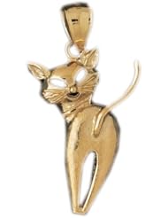 Dazzlers Solid 14k Gold Cat Charm Pendant Available in three colors from jewelsberry (weights: 4.8 grams only)