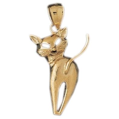 Cheap Girls Jewelry Dazzlers Solid 14k Gold Cat Charm Pendant Available in three colors from jewelsberry (weights: 4.8 grams only) For Sale