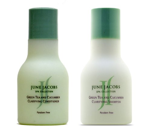 June Jacobs Green Tea and Cucumber Clarifying Shampoo & Conditioner Lot of 8 (4 of each) 1.7oz bottles. Total of 13.6oz