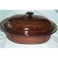 Corning Vision Visions 4 L Amber Covered Oval Roaster Casserole with Lid