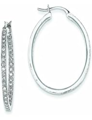 0.7 Carat 14K White Gold Quality Completed Diamond In/Out Hoop Earrings