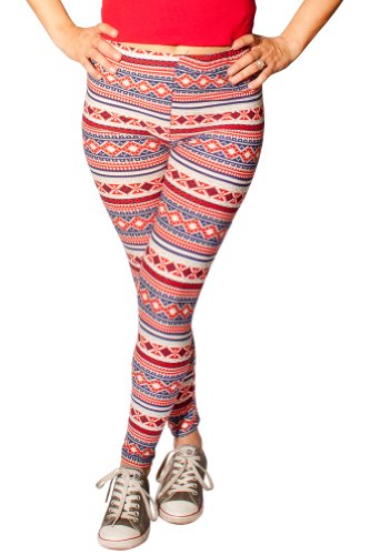 Women's Fair Isle Patterned Aztec Tribal Leggings