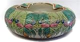 Round ashtray, hand painted chinese porcelain - Bok Choy Cabbage design
