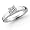18K 1/2 Carat Princess Cut Cathedral Solitaire Diamond Ring (G-H ; SI1-2) Size 5