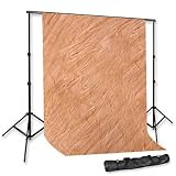 [53614] Pro 9' x 12' Brown Sandwash Muslin Background with Support System and Carry Bag and 2 Clamps--Steve Kaeser