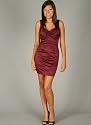 Shirred Bust Cocktail Length Formal for Bridesmaid Formal Prom