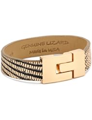 Leighelena "Jigsaw Buckle Bracelet" Thin Copper Antique Lizard Bracelet