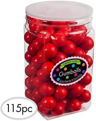 Gumballs (2 Containers) Approximately 330 Gum Balls, Red (Cherry Flavored)