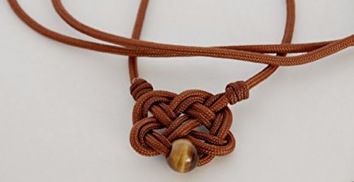 Brown Celtic Heart Necklace with Tiger Eye Gemstone Bead