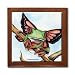 Fairy Frog Ceramic Tile Box by Artist Abranda Scisson Dark wood jewely box measures 5 1/8" x 5 1/8" x 2 3/4" and is fully lined on the inside