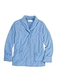 A line fleece snap front bed jacket