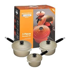 Le Creuset Almond 3 Piece Saucepan Set (290868)