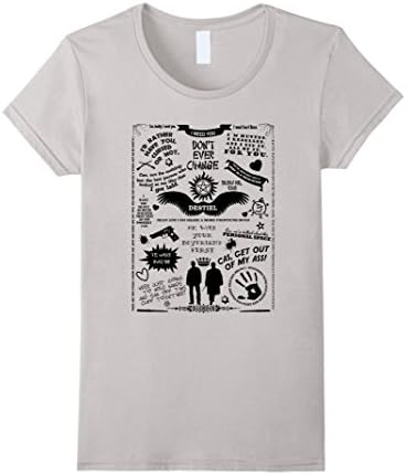 Women's Supernatural T Shirt - DESTIEL LOVE Medium Silver
