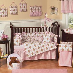 Argyle Check- Pink 9 Piece Crib Set product image