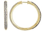 10KT 2.00CTW WHITE AND CHOCOLATE DIAMOND REVERSIBLE HOOP EARRINGS