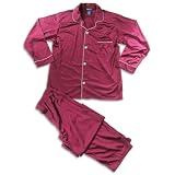 Famous Brand - Mens Long Sleeve Pajamas, Dark Cherry
