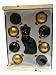 Black Cat with Black and Gold Glass Ball Christmas Tree Ornaments (9 Pc)