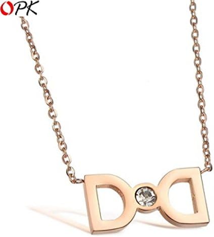 Stars Pavilion Jewelry Gift Box Packing! Fashion Bowknot Necklace Rose Gold Plated,Gift To Girlfriend,100% Hand Made, 897