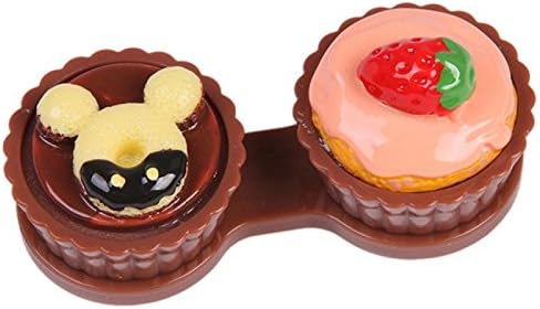LunaQ Cartoon Cake Cream Shape Contact Lens Case Box Set Container 6 Colors