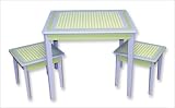 Product details for Blue & Sage Green Gingham Kids' Table & Stool Set