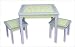 Blue &amp; Sage Green Gingham Kids' Table &amp; Stool Set