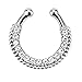 BodyJ4You Non-Piercing Septum Piercing Clip On Crystal Clear Gems